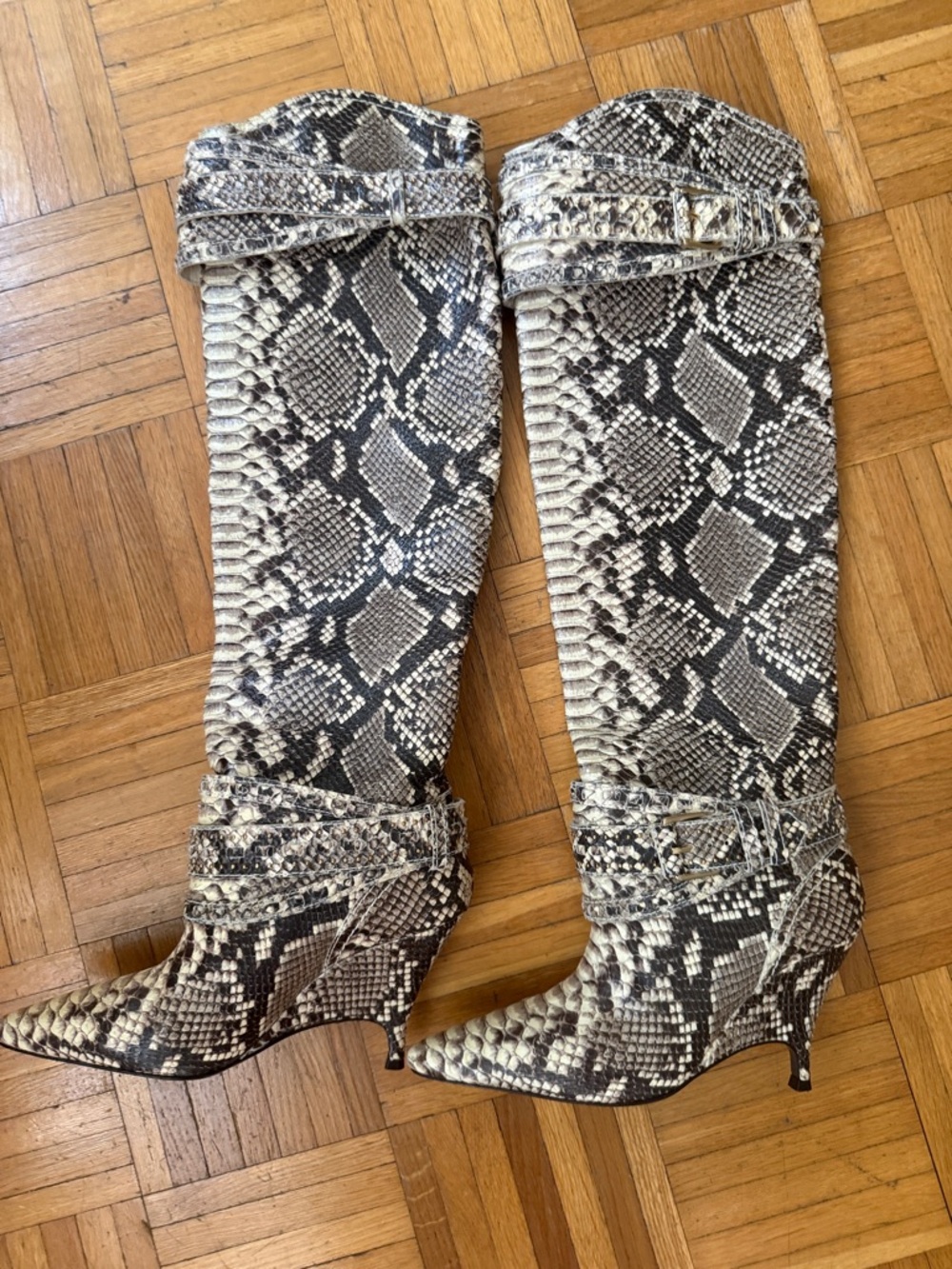 Zimmermann Snake-Print Slouch knee Boots worn once